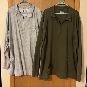 Carhartt Gray and Olive quarter zips